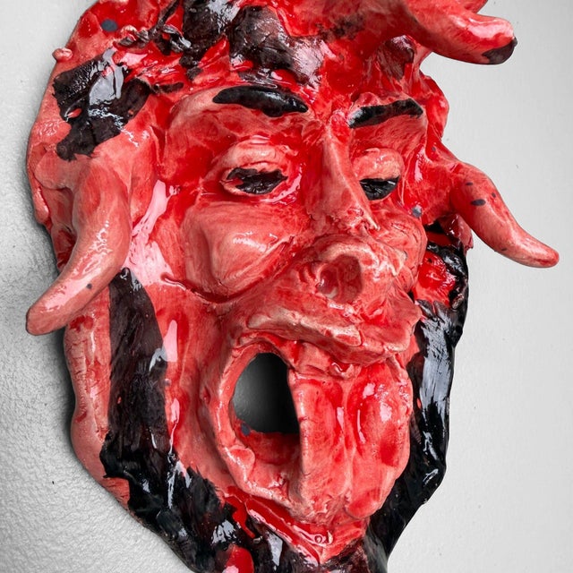 Red Ceramic Apotropaic Mask, Gennaro Condurso, Italy, 2010s For Sale - Image 4 of 10