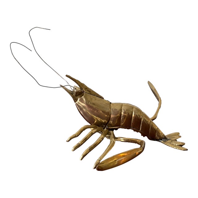 Vintage Brass Shrimp Figure For Sale