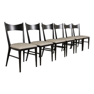 Paul McCobb for Directional Black Lacquered Bow Tie Dining Chairs, Fully Restored For Sale