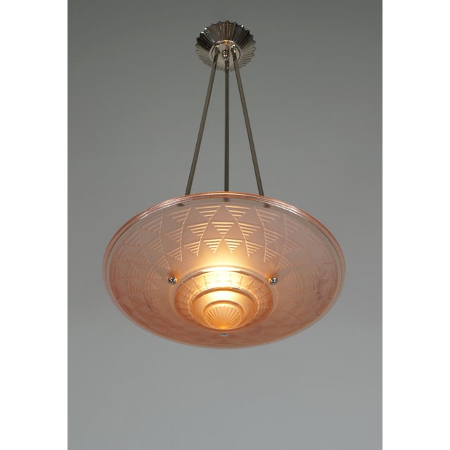 Atelier Petitot French Art Deco Pendant Light by H. Petitot 1930s France For Sale - Image 4 of 10
