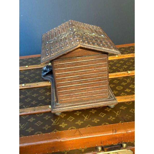 Antique Carved Wooden Cigar Humidor with Dog Decoration, 1890 For Sale - Image 4 of 18