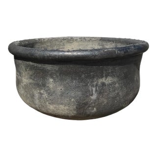 Kamun Black Earth Ware Vintage Pot Planter For Sale