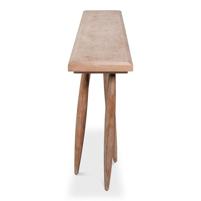 Rustic Rustic Carved Leg Console Table in Natural Pine For Sale - Image 3 of 12