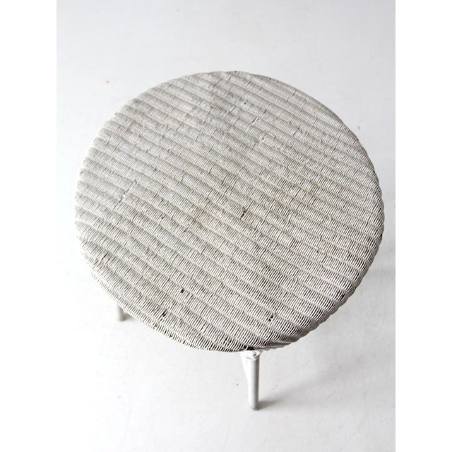 Late 19th Century Antique White Wicker Parlor Table For Sale - Image 5 of 12