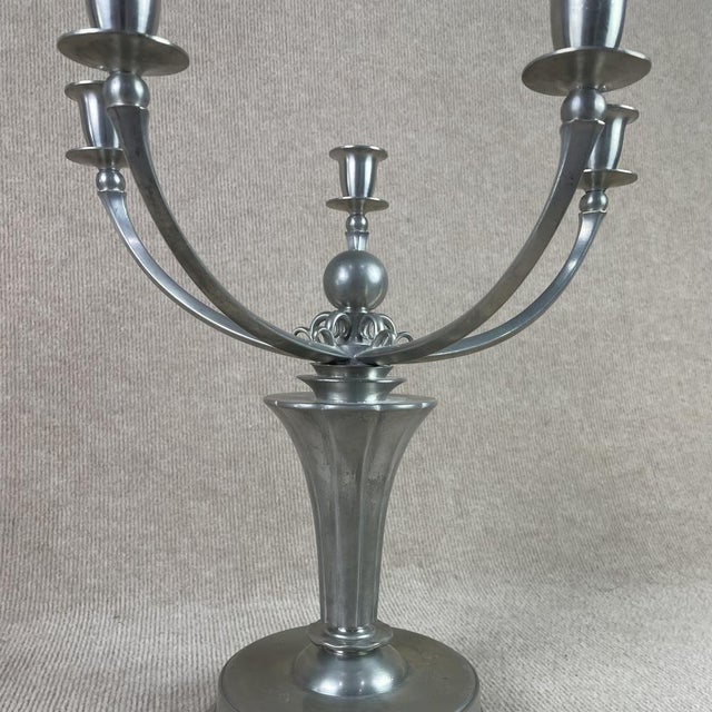 Candelabras by Just Andersen for GAB Guldsmedsaktiebolaget, Denmark / Sweden, 1931, Set of 2 For Sale - Image 4 of 11