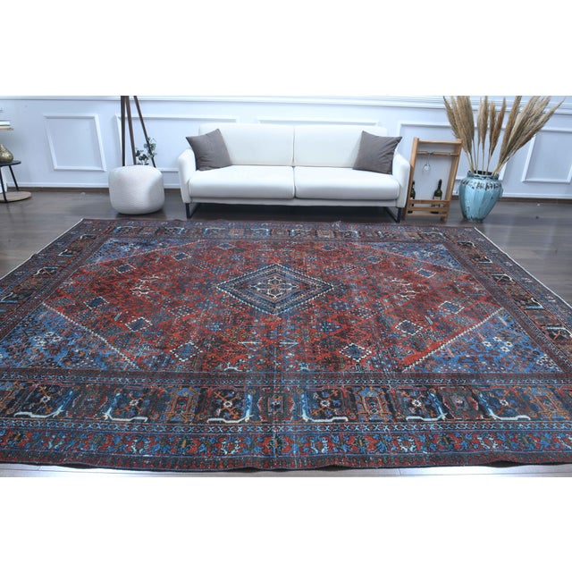 Vintage Persian Hand-Knotted area rug is a semi-antique vintage area rug. The ' 60s Eastern region of Anatolian's unique...