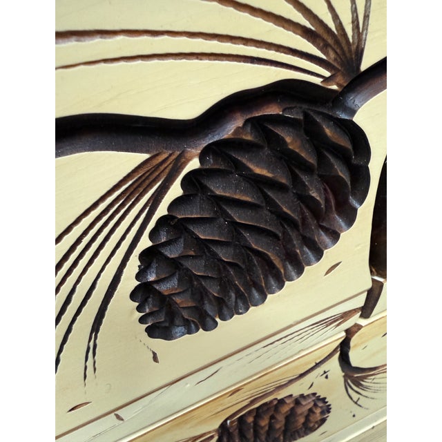 Early 21st Century Hand Carved Pinecone Chest of Drawers For Sale - Image 5 of 12