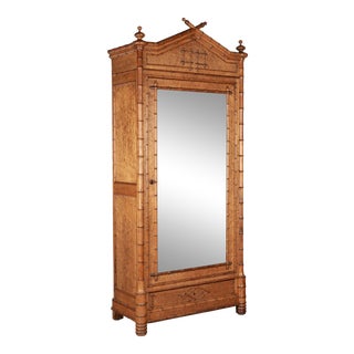 French Faux Bamboo Armoire For Sale