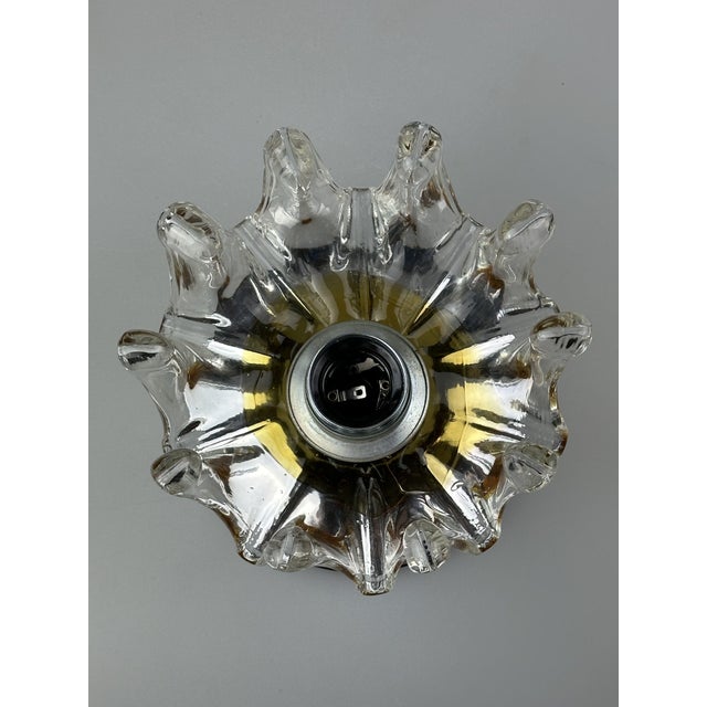 60s 70s wall lamp Wall Sconce made of metal & Murano glass Space Age design Object: wall lamp Manufacturer: unknown...