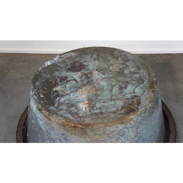 Gray Large Antique Copper Kettle or Basin For Sale - Image 8 of 15