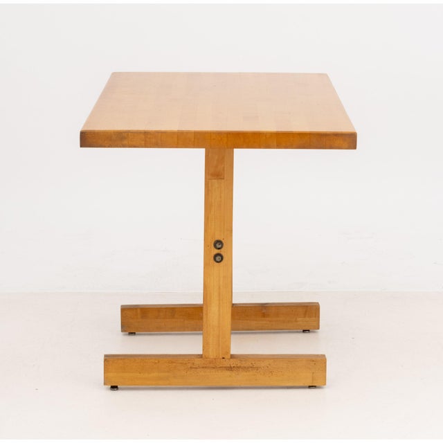 Modern Oak Blonde Wood Dining Table For Sale In New York - Image 6 of 6