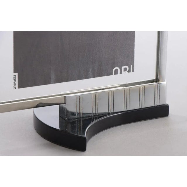 Art Deco Modernist Photo Frame in Chrome on Black Phenolic Base, 1930s For Sale - Image 3 of 9