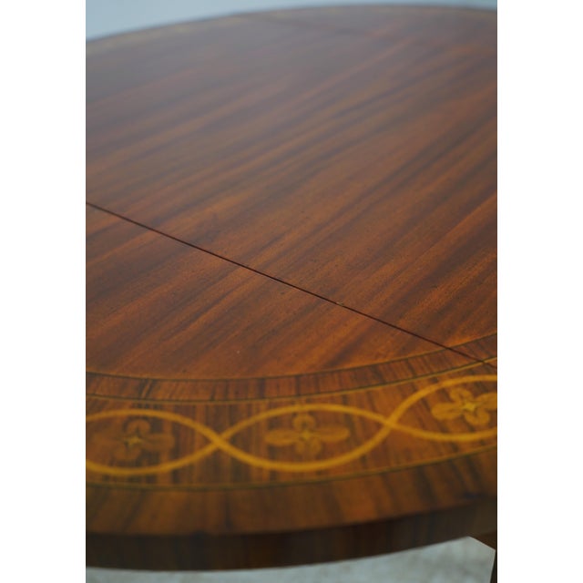Maitland Smith Mahogany Inlaid 1 Drawer Pembroke Table For Sale - Image 11 of 18