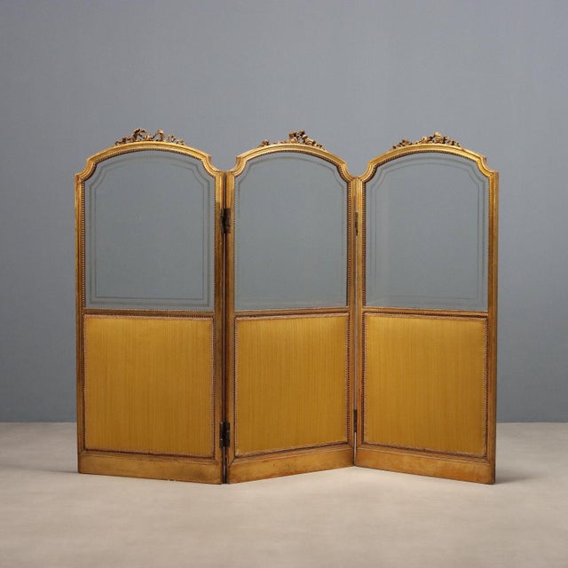 Brown Gilded Wooden Screen For Sale - Image 8 of 11
