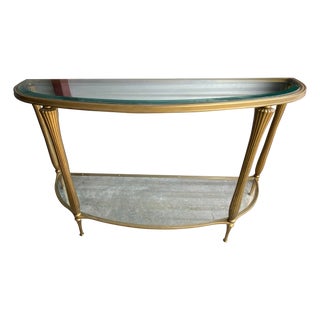 Mid 20th Century Vintage Demilume Half Round Sofa Table For Sale