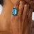 1950s Mid Century 23.70 Carat Santa Maria Aquamarine Diamond Platinum Cocktail Ring, Size 7.25 For Sale - Image 5 of 6