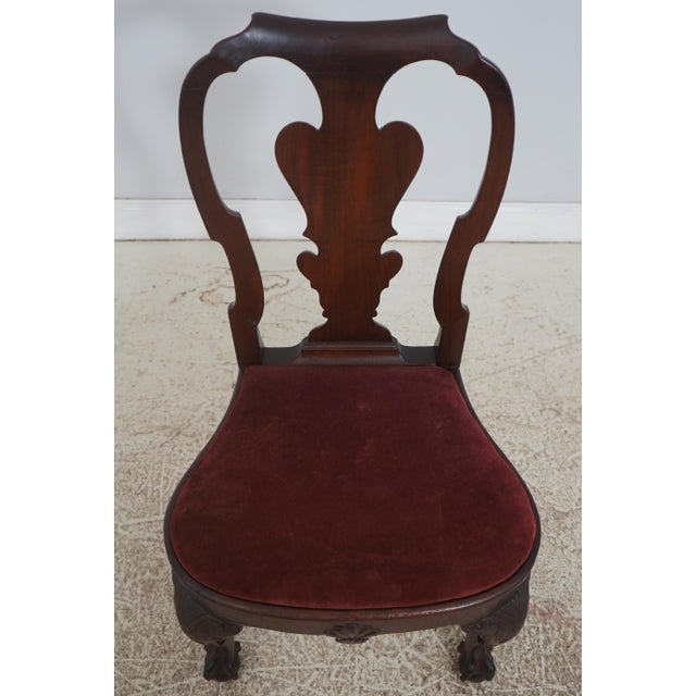 Age: C.1770-1790 Details: Mahogany Ball & Claw Feet Old Iron Brace On Bottom Carved Details High Quality Construction...