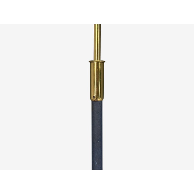 Boréns, Adjustable Floor Lamp, Blue Lacquered Metal, Brass, Fabric, Sweden, 1950s For Sale - Image 10 of 14