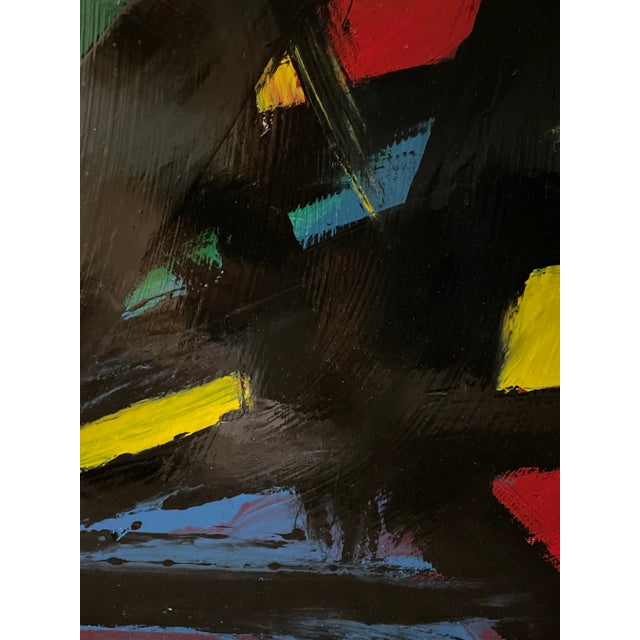 Blue 20th Century Abstract Oil Painting Pulgini 32 X 26 For Sale - Image 8 of 9