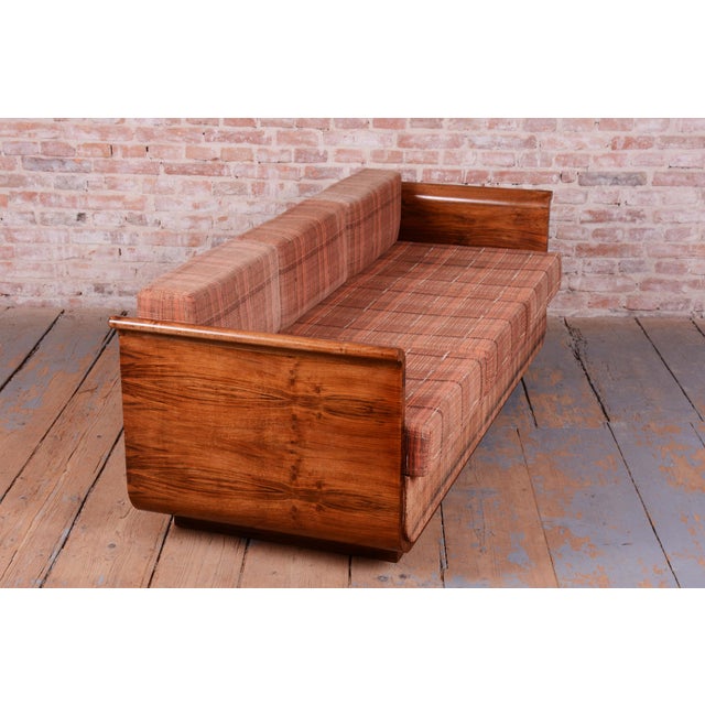 1930s Art Deco Walnut Sofa by J. Halabala for Up Zavody, Czech, 1930s For Sale - Image 5 of 13