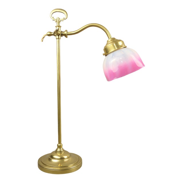 Table Lamp with Glass Shade, France, 1925 For Sale