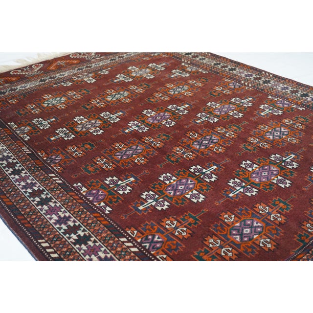 Late 19th Century Antique Turkmen Rug 4'4'' X 6'2'' For Sale - Image 9 of 11