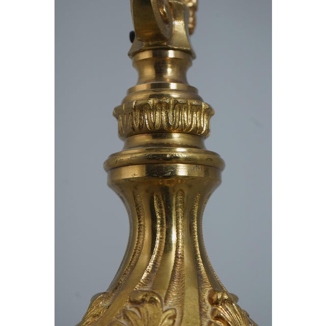 French Empire Style Solid Brass 8 Arm Chandelier For Sale - Image 12 of 14