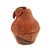 Vintage mid-century modern owl wicker basket with carved wood features and lid for storing small trinkets circa 1970s...