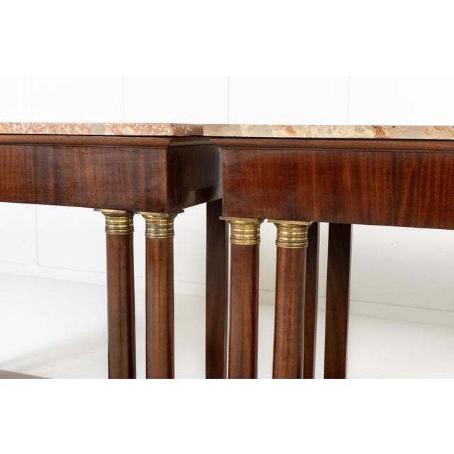 19th Century Italian Mahogany Console Tables, Set of 2 For Sale - Image 9 of 15