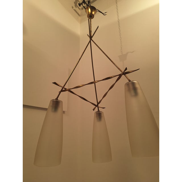 Vintage Pendant Light with Twisted Brass Structure from Fontana Arte, 1950s For Sale - Image 12 of 18
