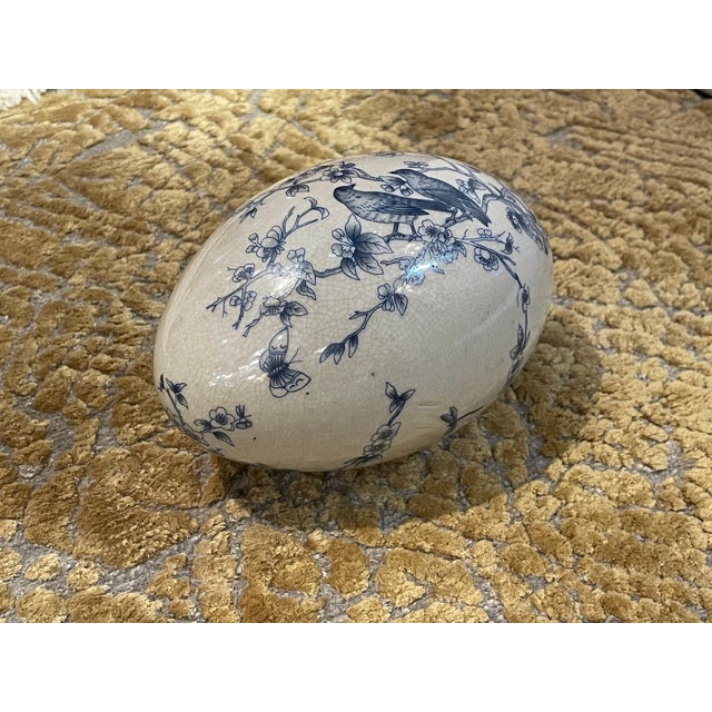 Decorative Crackle Porcelain Egg For Sale - Image 13 of 14