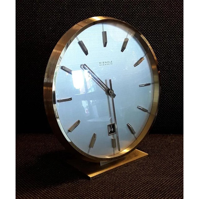 Vintage German Brass Table Clock, 1960s, in Good conditions. Designed 1960 to 1969 This piece has an attribution mark, I...