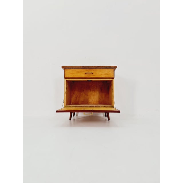 Mid-Century German Beech and Teak Nightstand from WK Möbel, 1960s For Sale - Image 3 of 11