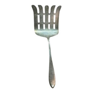 Late Victorian Joseph Seymour Sterling Silver Asparagus Server Spoon For Sale