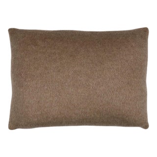 Schumacher Dixon Mohair 18" Lumbar Pillow In Driftwood For Sale