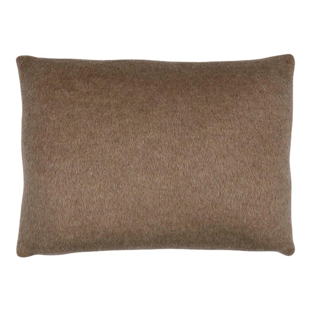 Schumacher Dixon Mohair 18" Lumbar Pillow In Driftwood For Sale