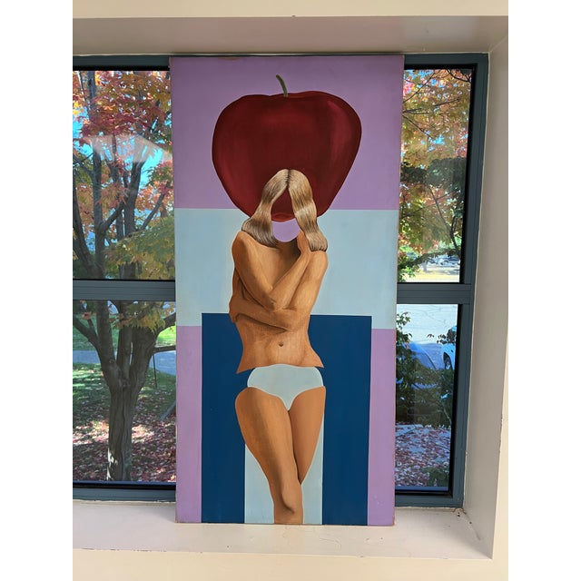 Original and signed portrait of a 1970’s female with big ideas