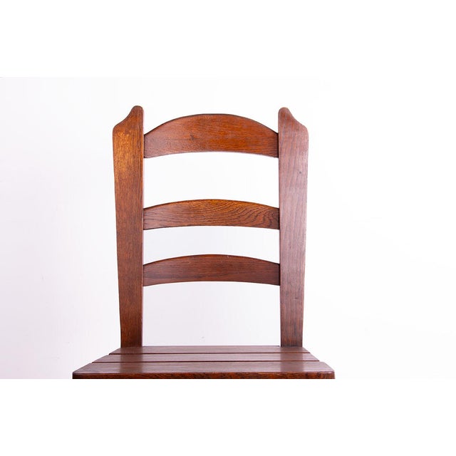 Brutalist Large Brutalist Chairs in Oak from René Gabriel, 1950s, Set of 6 For Sale - Image 3 of 18