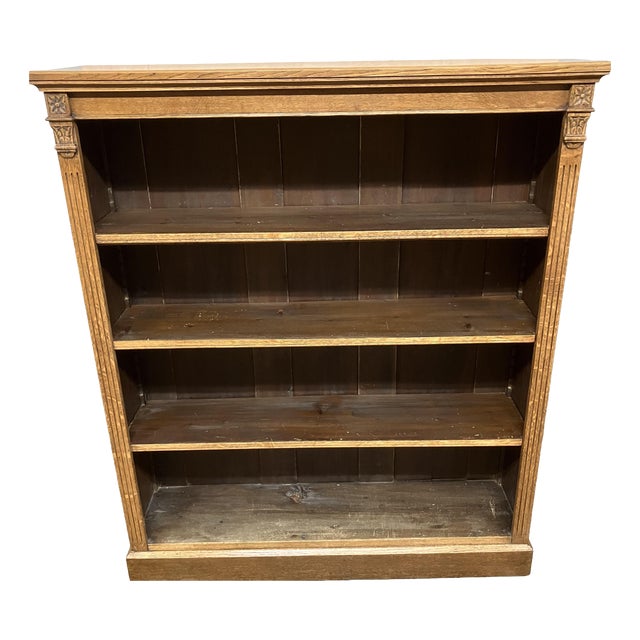 English Victorian Oak Bookcase, 1890s For Sale