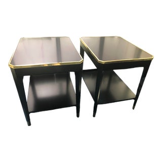 Modern History Home Pair of Wilson End Tables Ebony-Showroom Samples For Sale