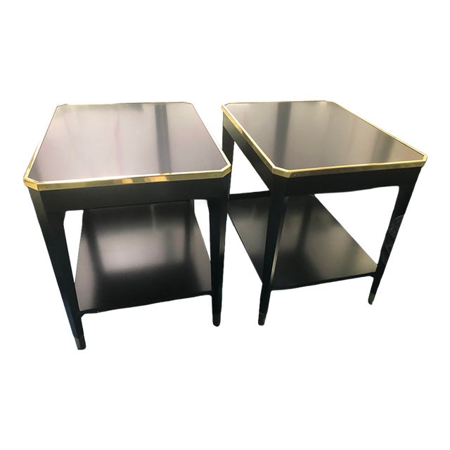 Modern History Home Pair of Wilson End Tables Ebony-Showroom Samples For Sale