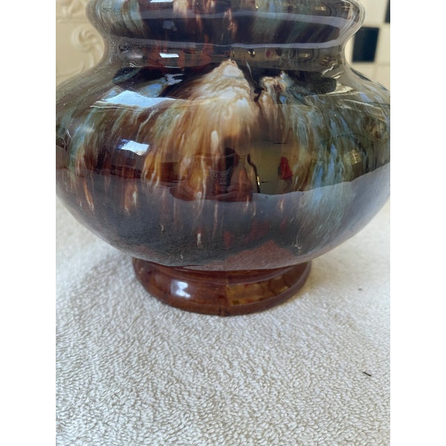 Vintage Arts and Craft Brush McCoy Multicolor Drip Glaze Pottery Vase For Sale - Image 4 of 7