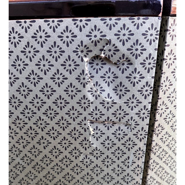 Vintage Japanese Four-Panel Hand-Painted Silver Leaf Pine Tree Folding Screen For Sale - Image 14 of 16