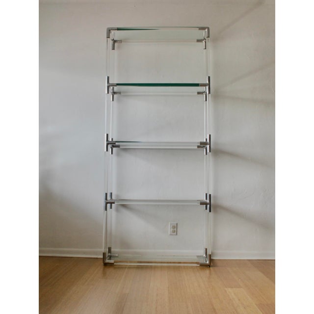 1970s Charles Hollis Jones Style Lucite Aluminum Sculptural Étagère Shelving Room Divider For Sale - Image 13 of 18