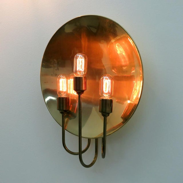 Metal Florian Schulz ‘W185’ Brass Wall Light, 1960 For Sale - Image 7 of 10