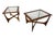 Mid-Century Modern Mid-Century Modern Lane "Silhouette" Walnut Glass Top Side Tables - Set of 2 For Sale - Image 3 of 9