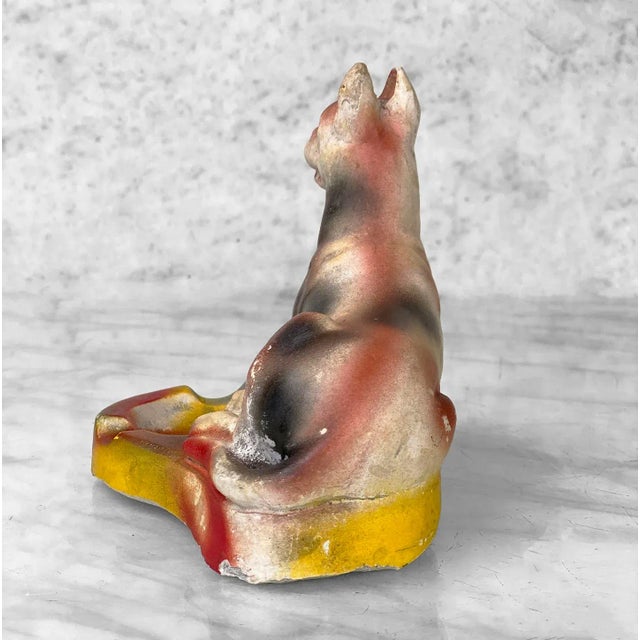 Traditional Antique Traditional Chalkware Great Dane Dog Ashtray For Sale - Image 3 of 9