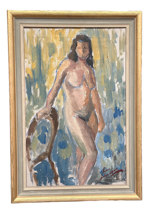 Sven Johansson, Nude Model Study, 1960s, Oil on Canvas, Framed
