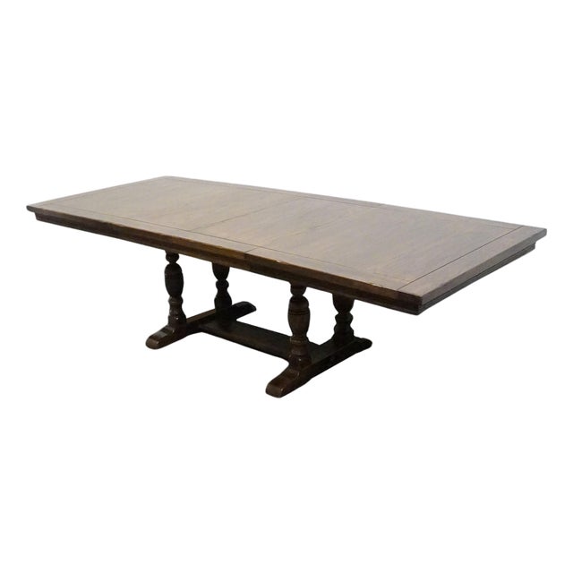 Ethan Allen Royal Charter Solid Oak 102" Pedestal Dining Table 16-6003 For Sale