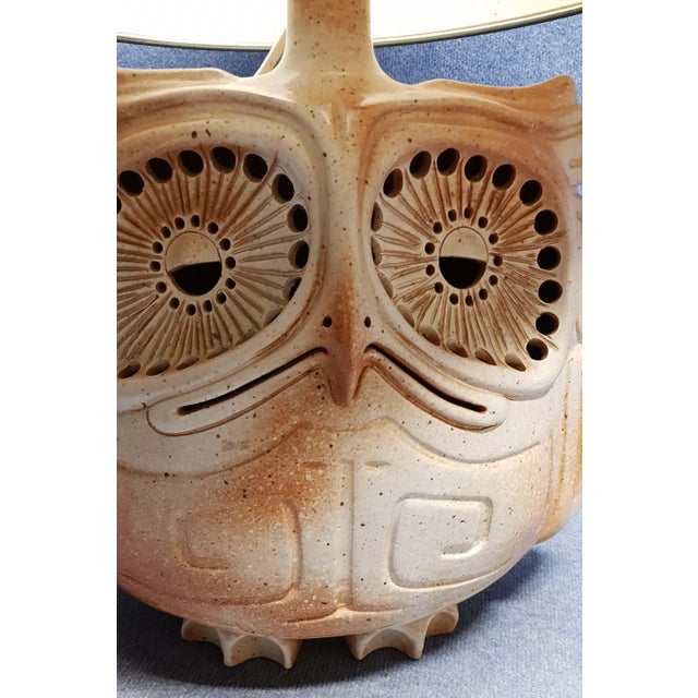 Mid-Century Modern Ceramic Owl Lamp, 1950s For Sale - Image 3 of 10